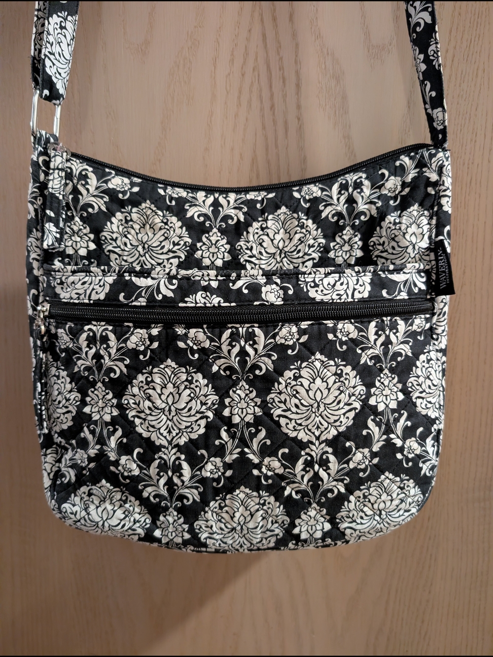 Waverly Inspirations Black & White Damask Crossbody Bag - Picture 2 of 6